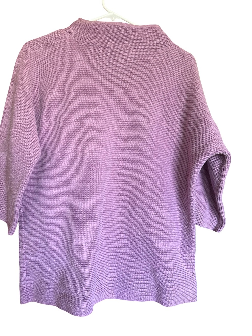 Lands' End Lilac Ribbed Turtleneck Sweater